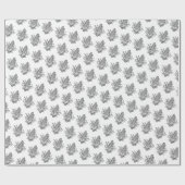 白と黒の甘いコーンコブアイコン ラッピングペーパー (フラット)