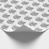 白と黒の甘いコーンコブアイコン ラッピングペーパー (角)