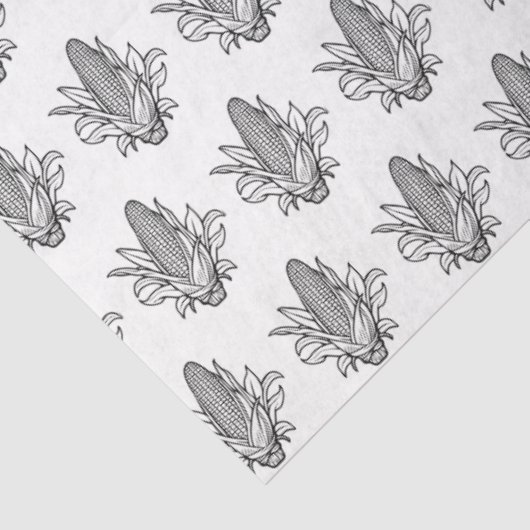 白と黒の甘いコーンコブアイコン 薄葉紙 (詳細)