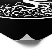 白と黒の生命の木の陰陽 ポスター (角)