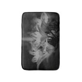 白と黒の百合花 バスマット (正面縦)