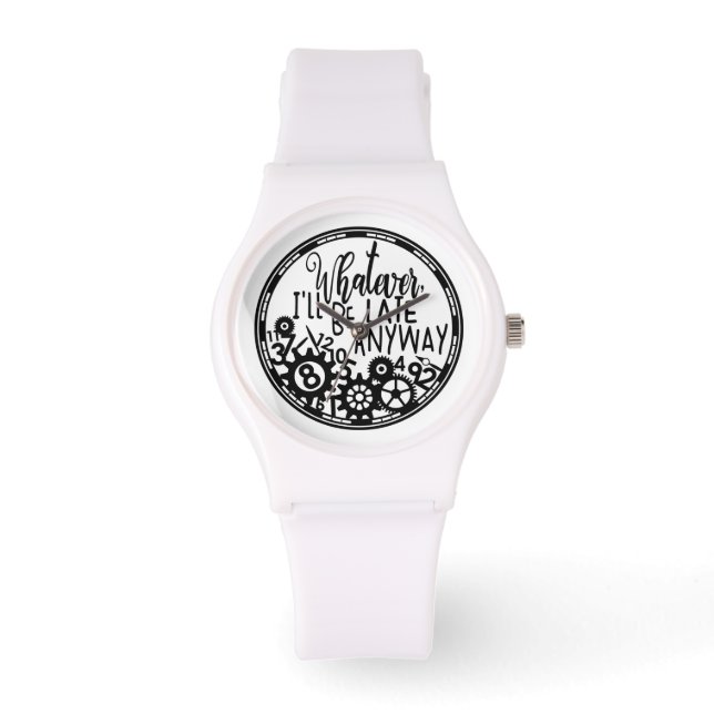 白と黒の私が遅れても見る 腕時計 (正面)