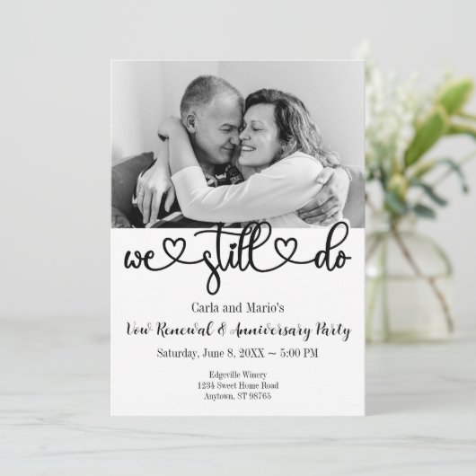 「白と黒の私たちは誓いを更新する/記念日」 招待状 (スタンド正面)