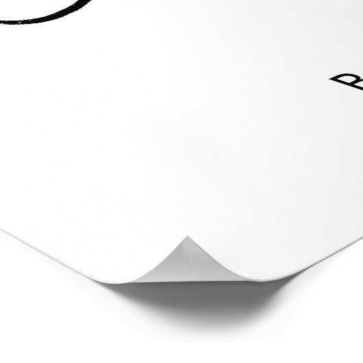 白と黒の結婚ハッシュタグ記号 ポスター (角)