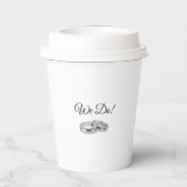 白と黒の結婚リングや輪- 紙コップ (裏面)