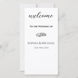 白と黒の結婚リングや輪-結婚式 プログラム