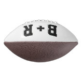 白と黒の結婚式のイニシャルと日付 アメリカンフットボール (回転90)