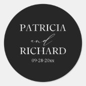 白と黒の結婚式 ラウンドシール (正面)