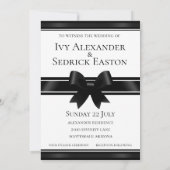 白と黒の結婚弓 招待状 (裏面)