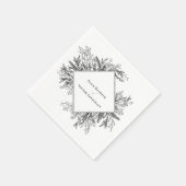 白と黒の結婚緑 スタンダードカクテルナプキン (角)