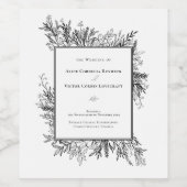 白と黒の結婚緑 ワインラベル (シングルラベル)