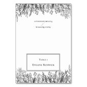 白と黒の緑の折り畳み座席表 テーブルナンバー (正面)