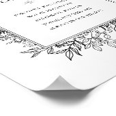 白と黒の緑結婚がろうそく ポスター (角)