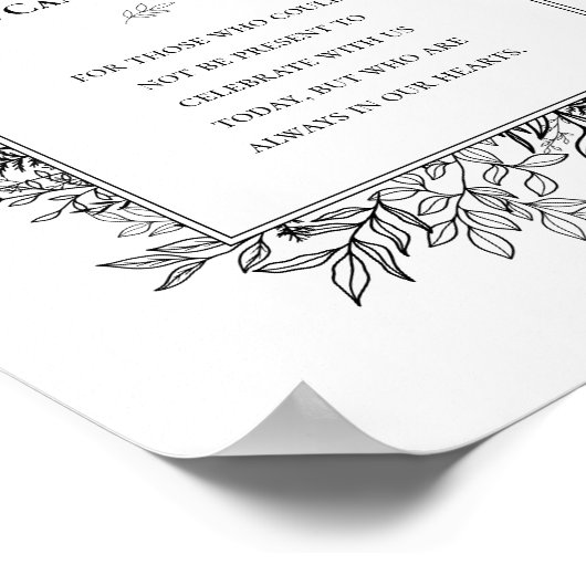 白と黒の緑結婚がろうそく ポスター (角)