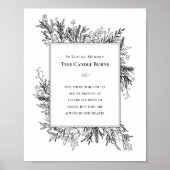 白と黒の緑結婚がろうそく ポスター (正面)