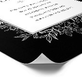 白と黒の緑結婚がろうそく ポスター (角)