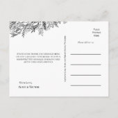 白と黒の緑結婚に感謝 ポストカード (裏面)