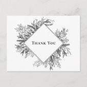 白と黒の緑結婚に感謝 ポストカード (正面)