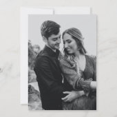 白と黒の緑結婚の写真 招待状 (裏面)