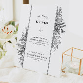 白と黒の緑結婚の名酒 台座サイン