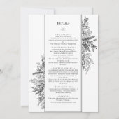 白と黒の緑結婚の詳細と 招待状 (裏面)