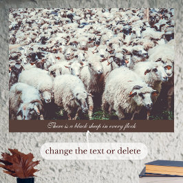 白と黒の羊の群れ ポスター