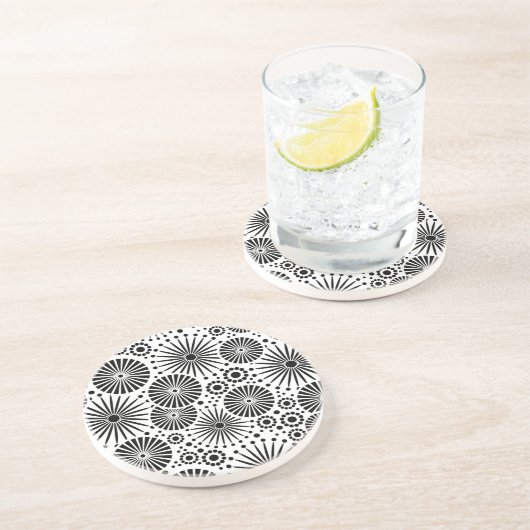 白と黒の美しいコースター コースター (側面)