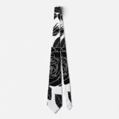 白と黒の美しいシームレスなモノクロパット ネクタイ (正面)