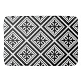 白と黒の美しいタイルのパタ華美ーン バスマット (正面)