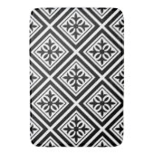 白と黒の美しいタイルのパタ華美ーン バスマット (正面縦)