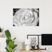 白と黒の美しいバラ ポスター (ホームオフィス)