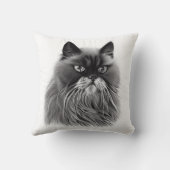 白と黒の美しいペルシャ猫 クッション (裏面)