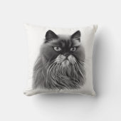 白と黒の美しいペルシャ猫 クッション (正面)