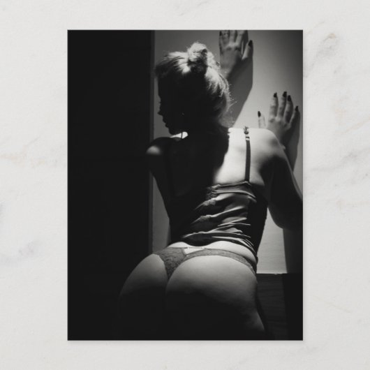 白と黒の美しいランジェリー写真 ポストカード (正面)