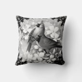 白と黒の美しい(鳥)ショウジョウコウカンチョウ クッション (裏面)