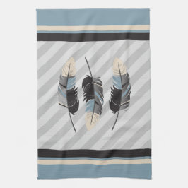 白と黒の羽 キッチンタオル