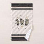 白と黒の羽 バスタオルセット (ハンドタオル)