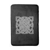 白と黒の背景のケルトのセーラーズノット バスマット (正面縦)