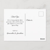 白と黒の花とストライプありがとう ポストカード (裏面)