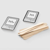 白と黒の花とストライプ ハンドファン (組立なし)