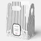 白と黒の花とストライプ フェイバーボックス (オープン)