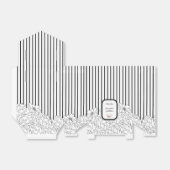 白と黒の花とストライプ フェイバーボックス (折り畳みなし)