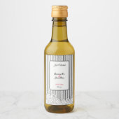 白と黒の花とストライプ ワインラベル (正面)