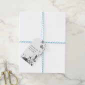 白と黒の花の結婚枝 ギフトタグ (より糸付き)