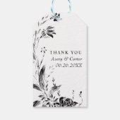 白と黒の花の結婚枝 ギフトタグ (裏面)