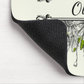 白と黒の花の美しいスケッチ マウスパッド (コーナー)