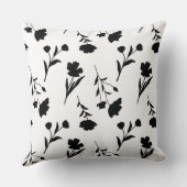 白と黒の花模様 クッション (裏面)
