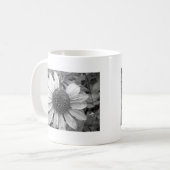 白と黒の花 コーヒーマグカップ (正面左)