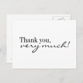 白と黒の葉書ありがとう ポストカード (正面/裏面)