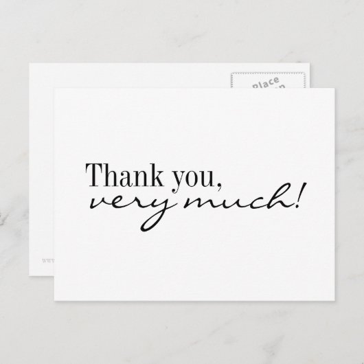白と黒の葉書ありがとう ポストカード (正面/裏面)